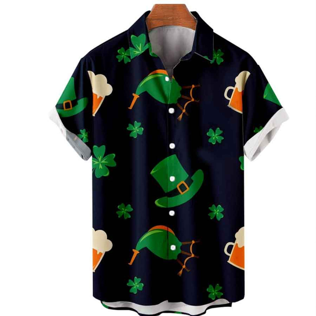 Mens St. Patrick's Day 3D Hawaiian Shirt, Shamrock Shirt, Irish hawaiian Shirt