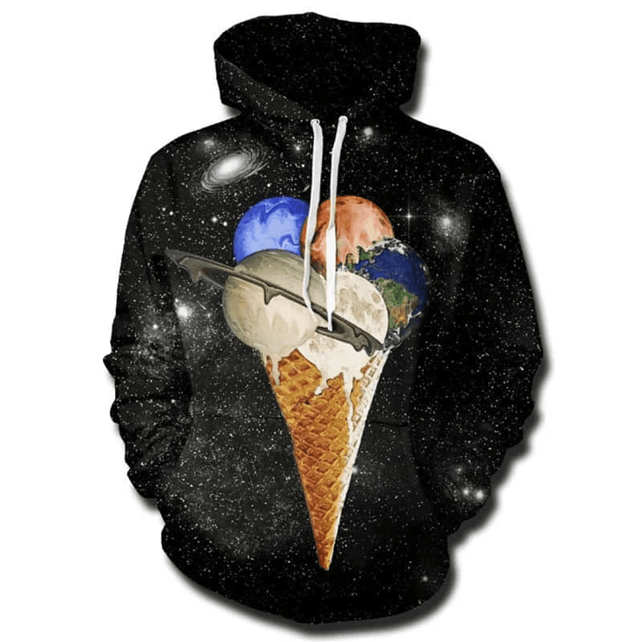 FUNSTUFFPRINT Galaxy Ice Cream 3D Hoodie and Zip Hoodie