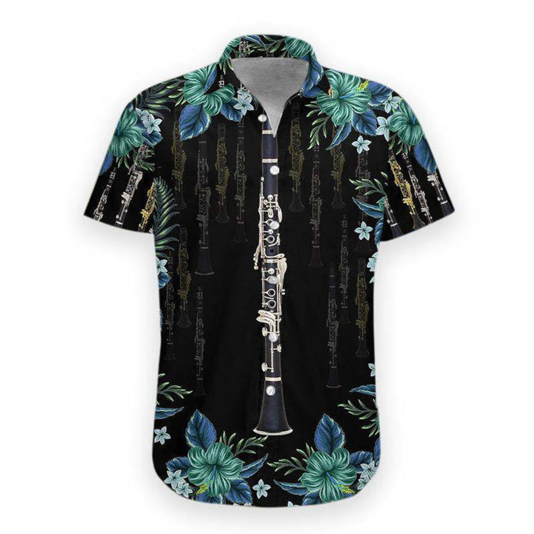 Lovelypod - 3D Clarinet Hawaiian Shirt, Hawaiian Shirts for Men Short Sleeve Aloha Beach Shirt
