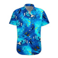 3D Freediving Hawaii Shirt, Hawaiian Shirts for Men Short Sleeve Aloha Beach Shirt