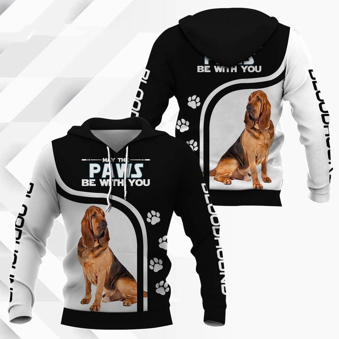 FUNSTUFFPRINT Gift For Dog Lover Bloodhound 3D Hoodie and Zip Hoodie