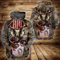 FUNSTUFFPRINT Gift For Dog Lover German Shorthaired Pointer Hunting Pullover 3D Hoodie and Zip Hoodie