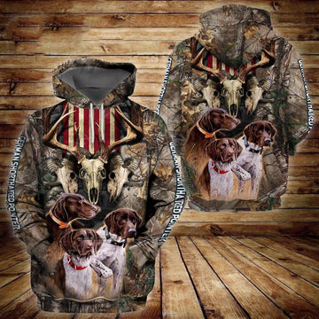 FUNSTUFFPRINT Gift For Dog Lover German Shorthaired Pointer Hunting Pullover 3D Hoodie and Zip Hoodie