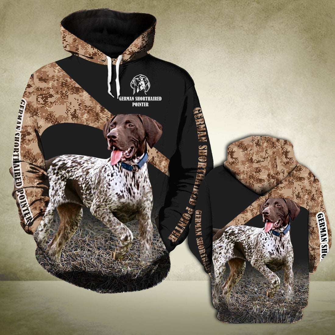 FUNSTUFFPRINT Gift For Dog Lover VH GERMAN SHORTHAIRED POINTER 3D Hoodie and Zip Hoodie