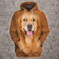 FUNSTUFFPRINT Golden Retriever Golden Retriever 3D Hoodie and Zip Hoodie