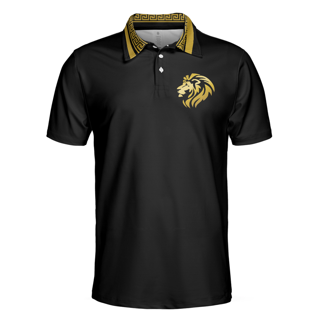 Golf Crusader King Polo Shirt For Golf, Luxury Baroque Pattern Lion Polo Shirt, Best Golf Shirt For Men