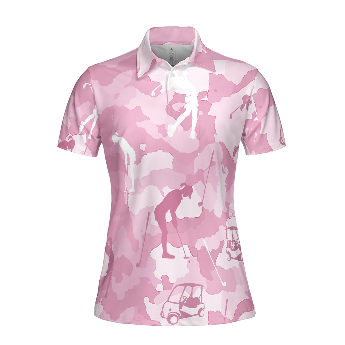 Golf Girl Camouflage Short Sleeve Women Polo Shirt