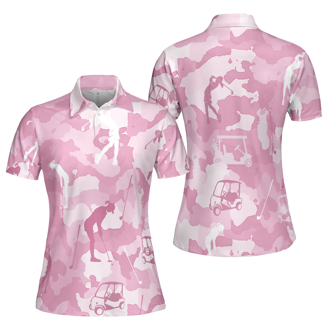 Golf Girl Camouflage Short Sleeve Women Polo Shirt