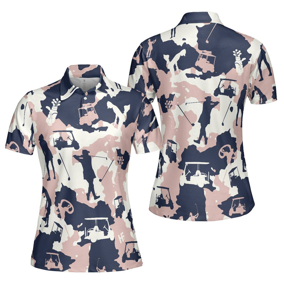 Golf Girl Camouflage V3 Short Sleeve Women Polo Shirt, Camo Golf Shirt For Ladies, Cool Golf Gift For Women