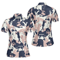 Golf Girl Camouflage V3 Short Sleeve Women Polo Shirt, Camo Golf Shirt For Ladies, Cool Golf Gift For Women