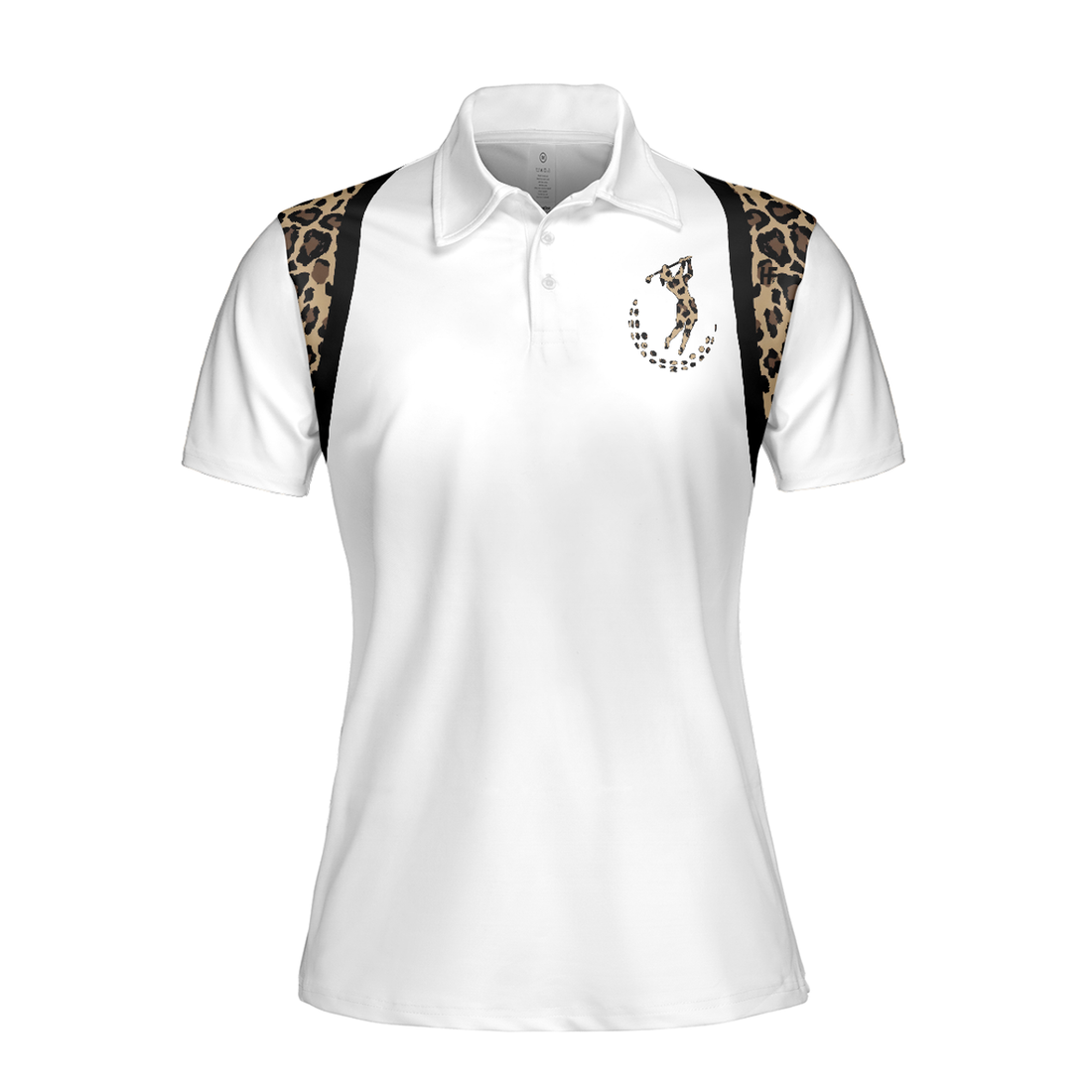 Golf Girl Leopard Pattern Shirt Short Sleeve Women Polo Shirt