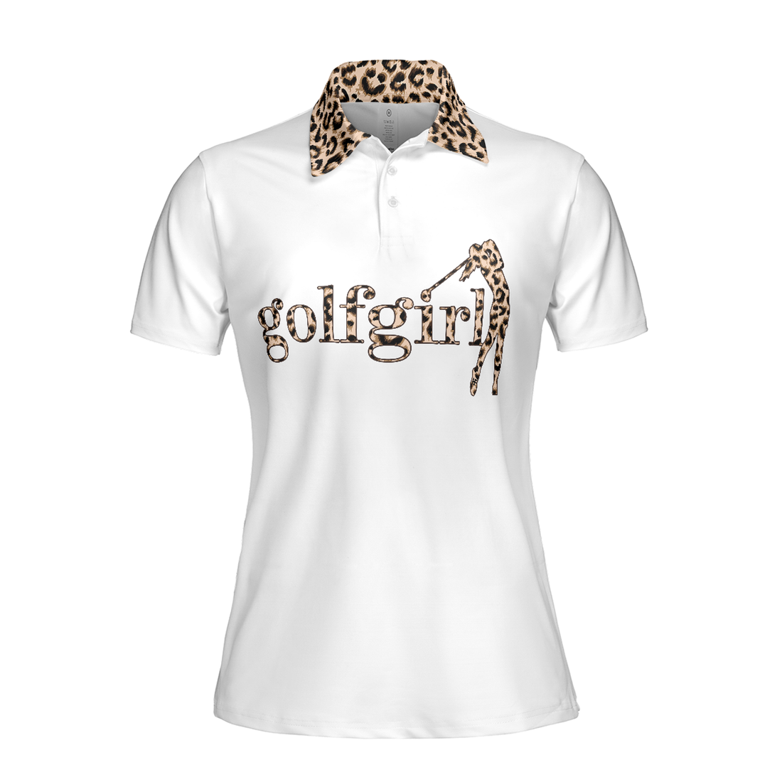 Golf Girl Leopard Pattern Short Sleeve Women Polo Shirt