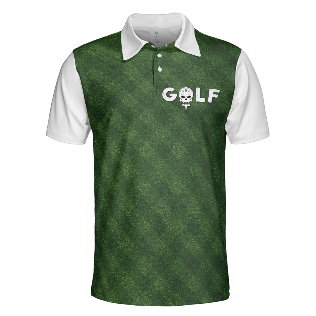 Golf Green Background Polo Shirt, Classic Green Golf Shirt For Men, Cool Gift For Golfers