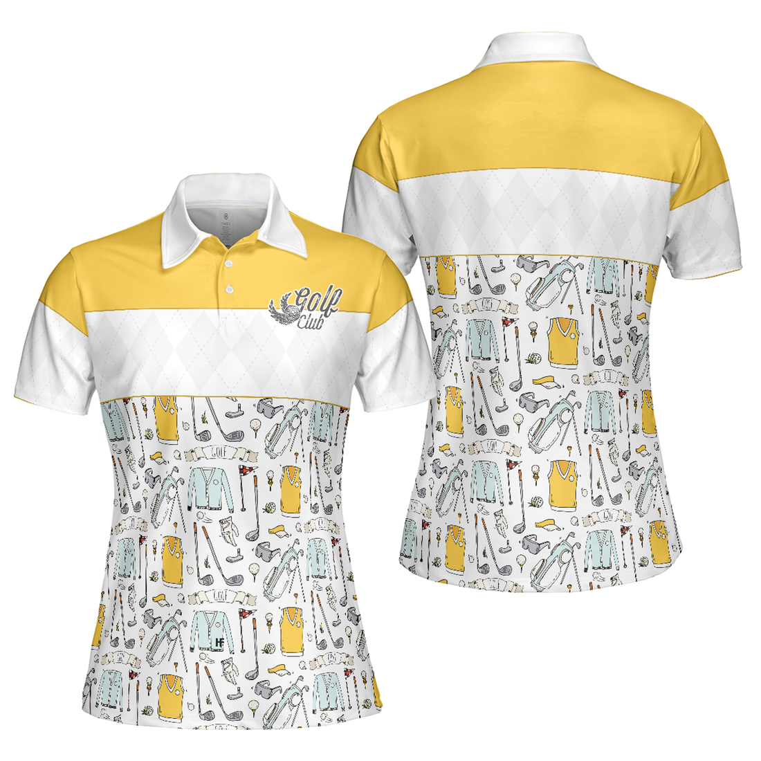Golf Life In Yellow Short Sleeve Women Polo Shirt