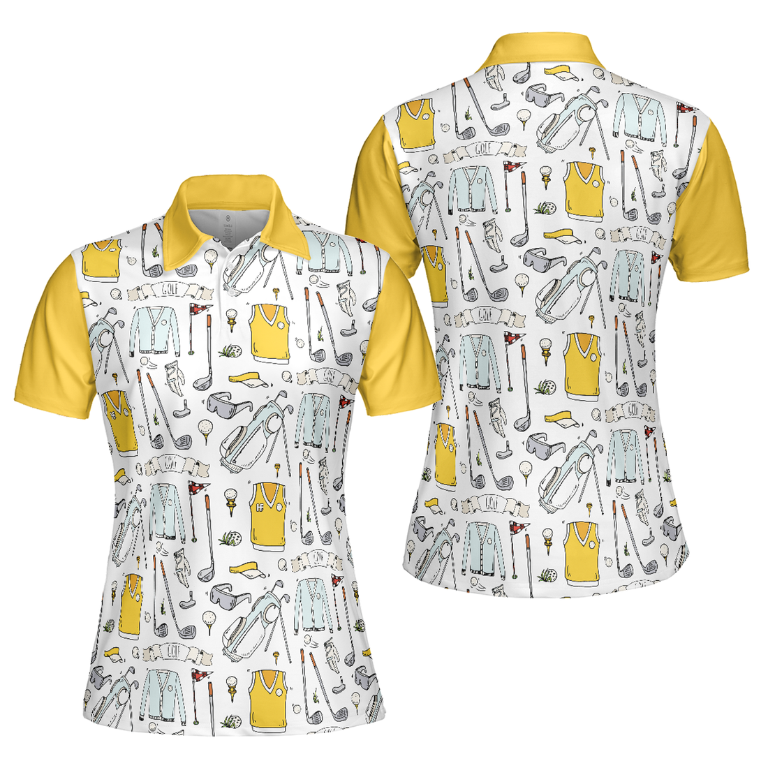 Golf Life In Yellow V2 Short Sleeve Women Polo Shirt