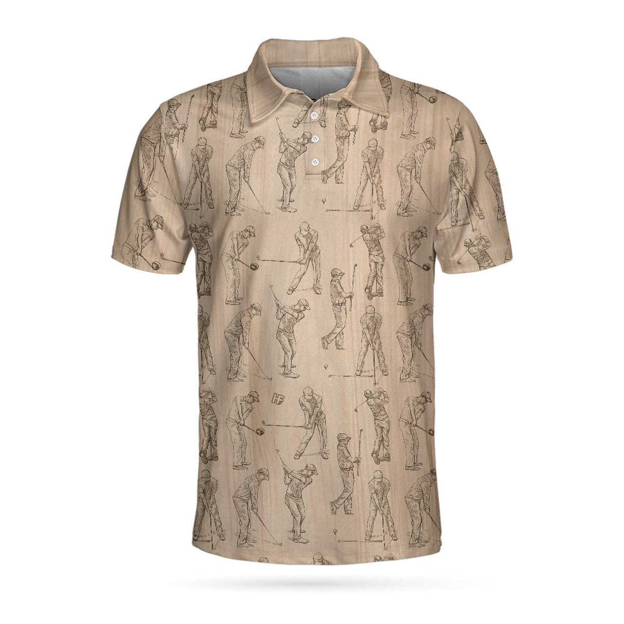 Golfer Pencil Painting Polo Shirt, Golfer Sketching Pattern Polo Shirt, Best Golf Shirt For Men