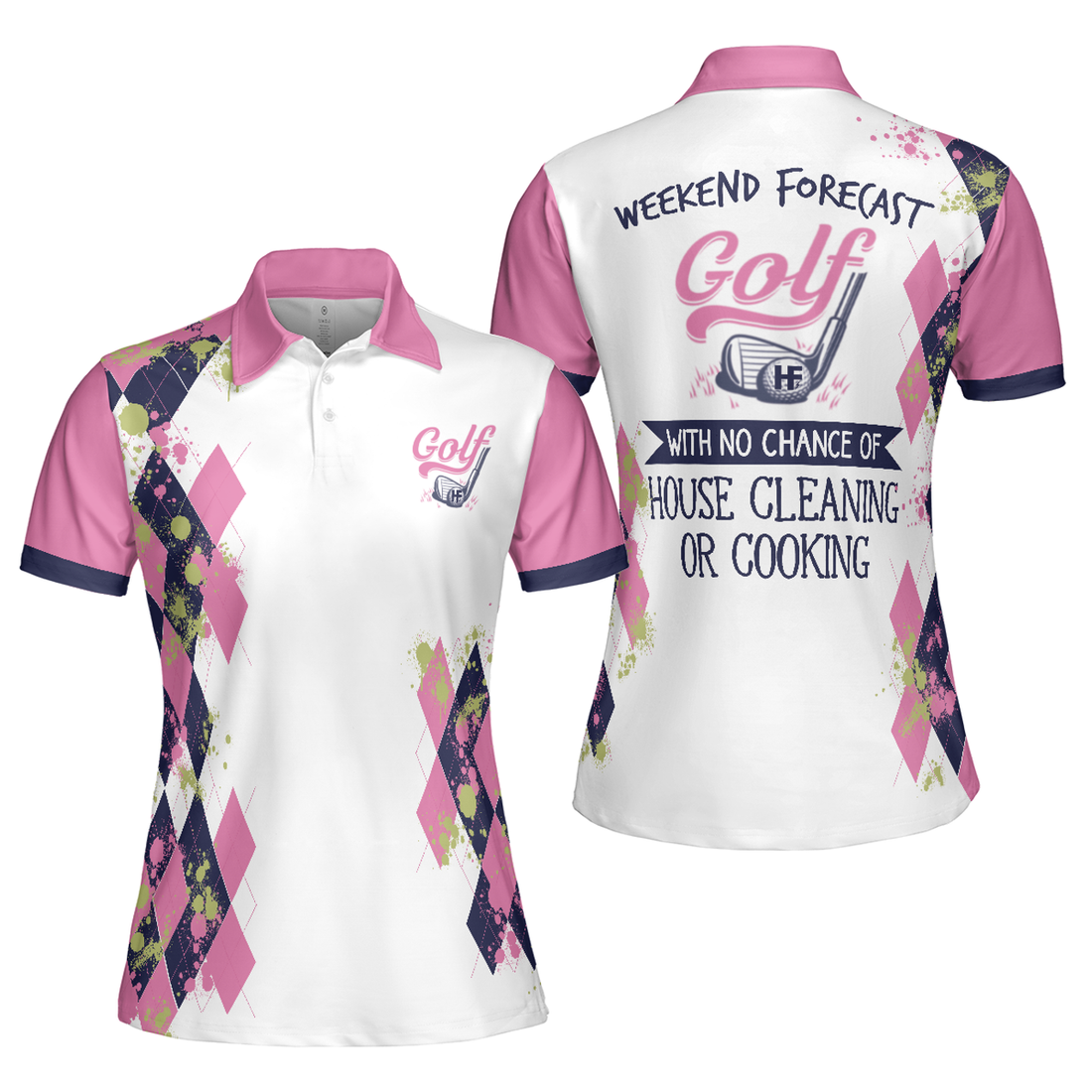 Golfing Weekend Forecast Golf Short Sleeve Women Polo Shirt