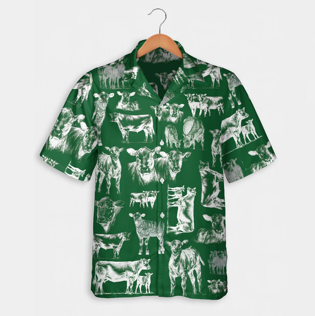 Cattle pattern blue, red, green Hawaiian Shirt, Summer gift, Short Sleeve Aloha Beach Shirt