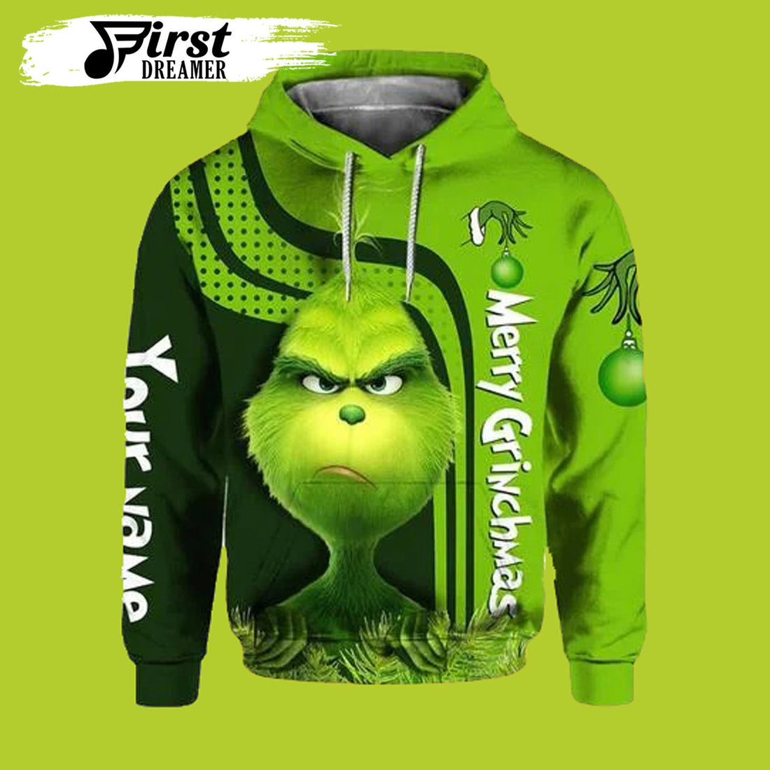 FUNSTUFFPRINT Grinch Merry Grinchmas Grinch 3D Hoodie and Zip Hoodie