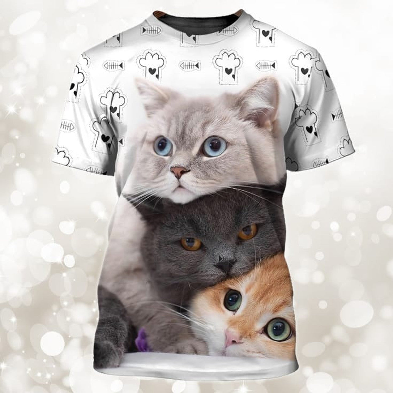 FUNSTUFFPRINT 3D Full Printed Cat On T-Shirt, CaT-Shirt, Shirt For Cat Lovers 3D T-shirt