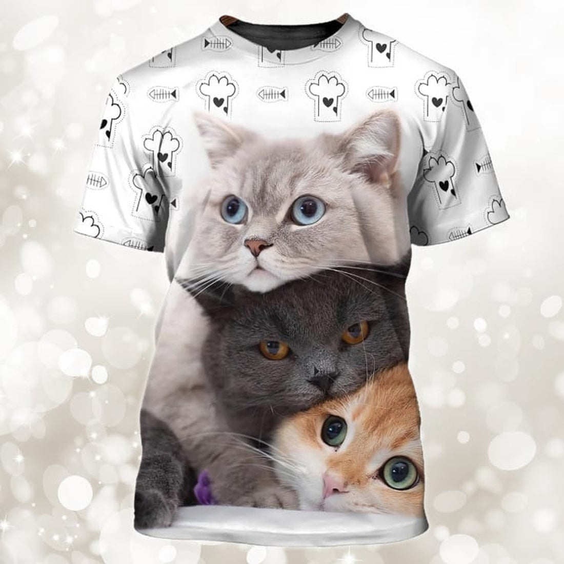FUNSTUFFPRINT 3D Full Printed Cat On T-Shirt, CaT-Shirt, Shirt For Cat Lovers 3D T-shirt