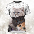 FUNSTUFFPRINT 3D Full Printed Cat On T-Shirt, CaT-Shirt, Shirt For Cat Lovers 3D T-shirt