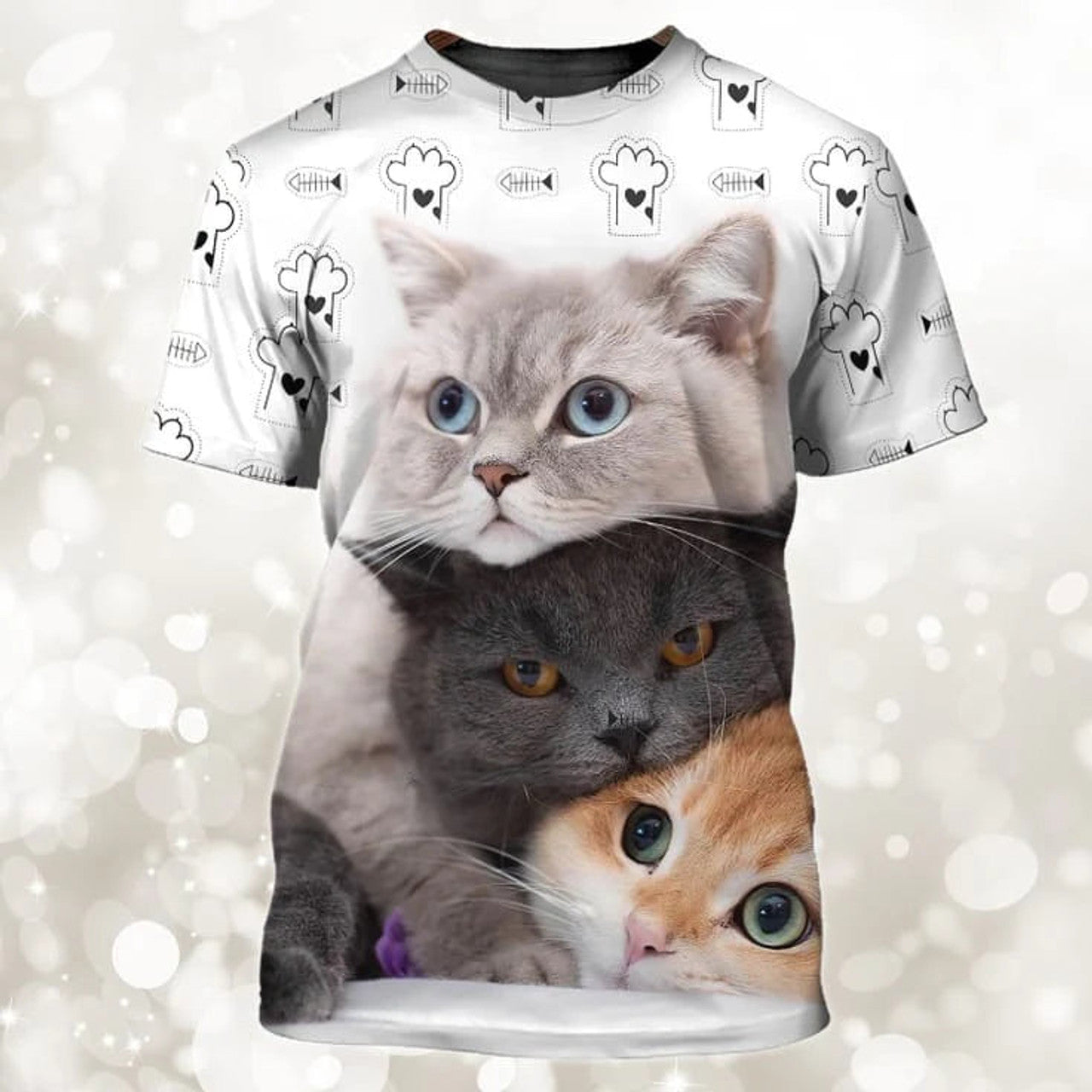 3D Full Printed Cat On T-Shirt, CaT-Shirt, Shirt For Cat Lovers