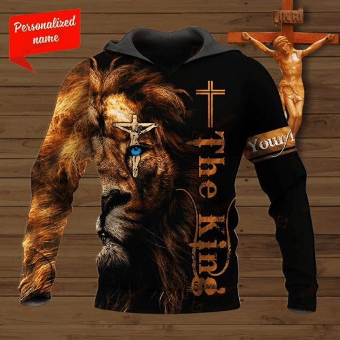 FUNSTUFFPRINT Personalized Christian Jesus 3D All Over Hoodie The Lion King 3D Hoodie and Zip Hoodie