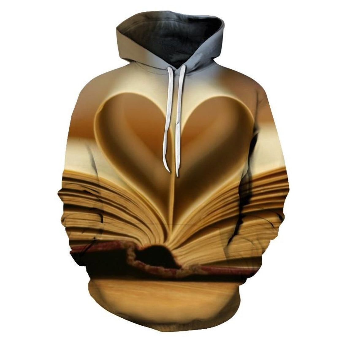 FUNSTUFFPRINT Heart Of Book 3D Hoodie and Zip Hoodie