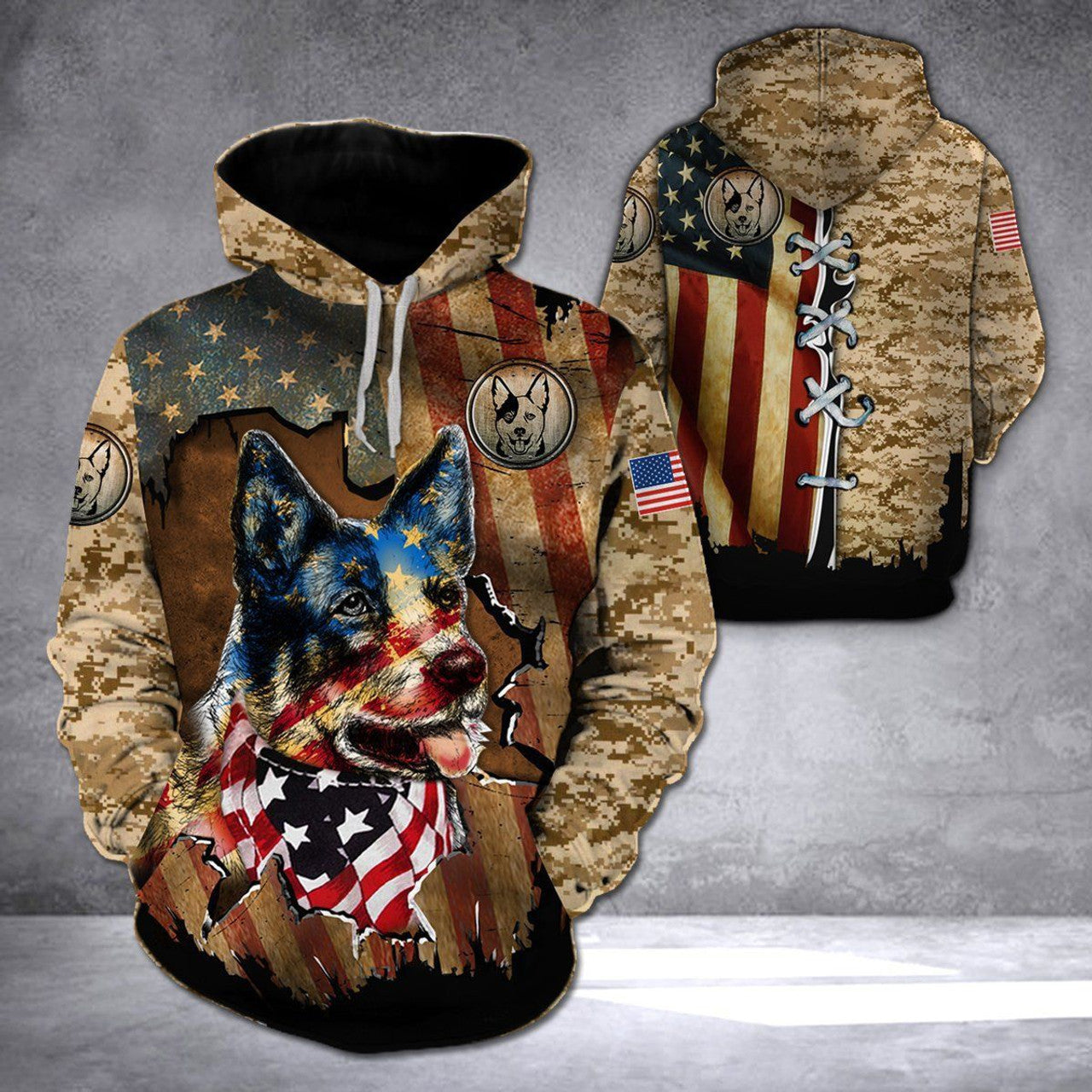 FUNSTUFFPRINT Heeler Dog My3D Hoodie and Zip Hoodie