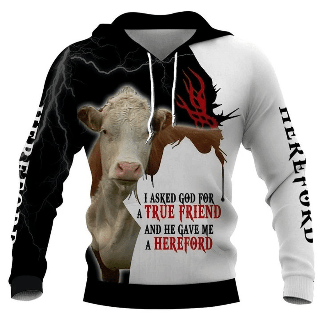 FUNSTUFFPRINT Hereford 3D Hoodie and Zip Hoodie