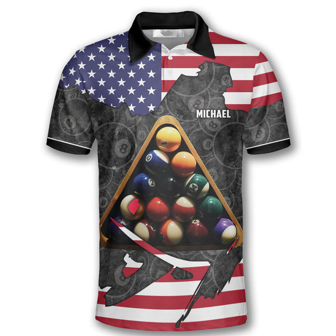 Custom Patriotic Custom Billiard Shirts for Men, Custom Billiard Shirts for Team, Billiard Polo Shirts