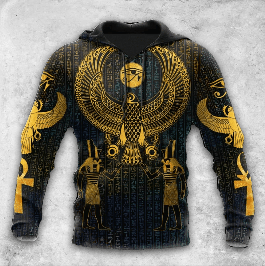 FUNSTUFFPRINT Hieroglyphics Ancient Egypt 3D Hoodie and Zip Hoodie