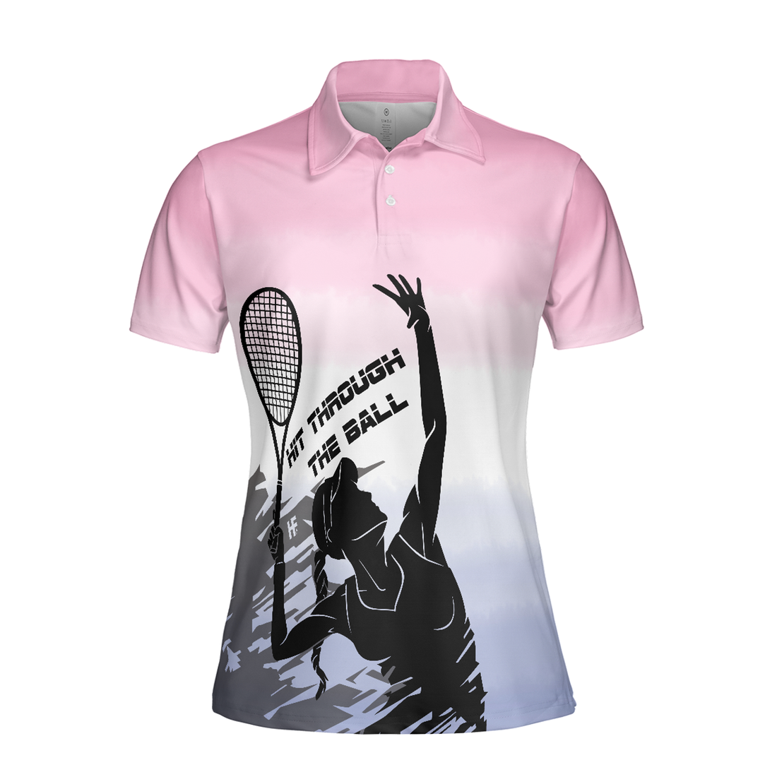Hit Through The Tennis Ball Dip-dyed Short Sleeve Women Polo Shirt