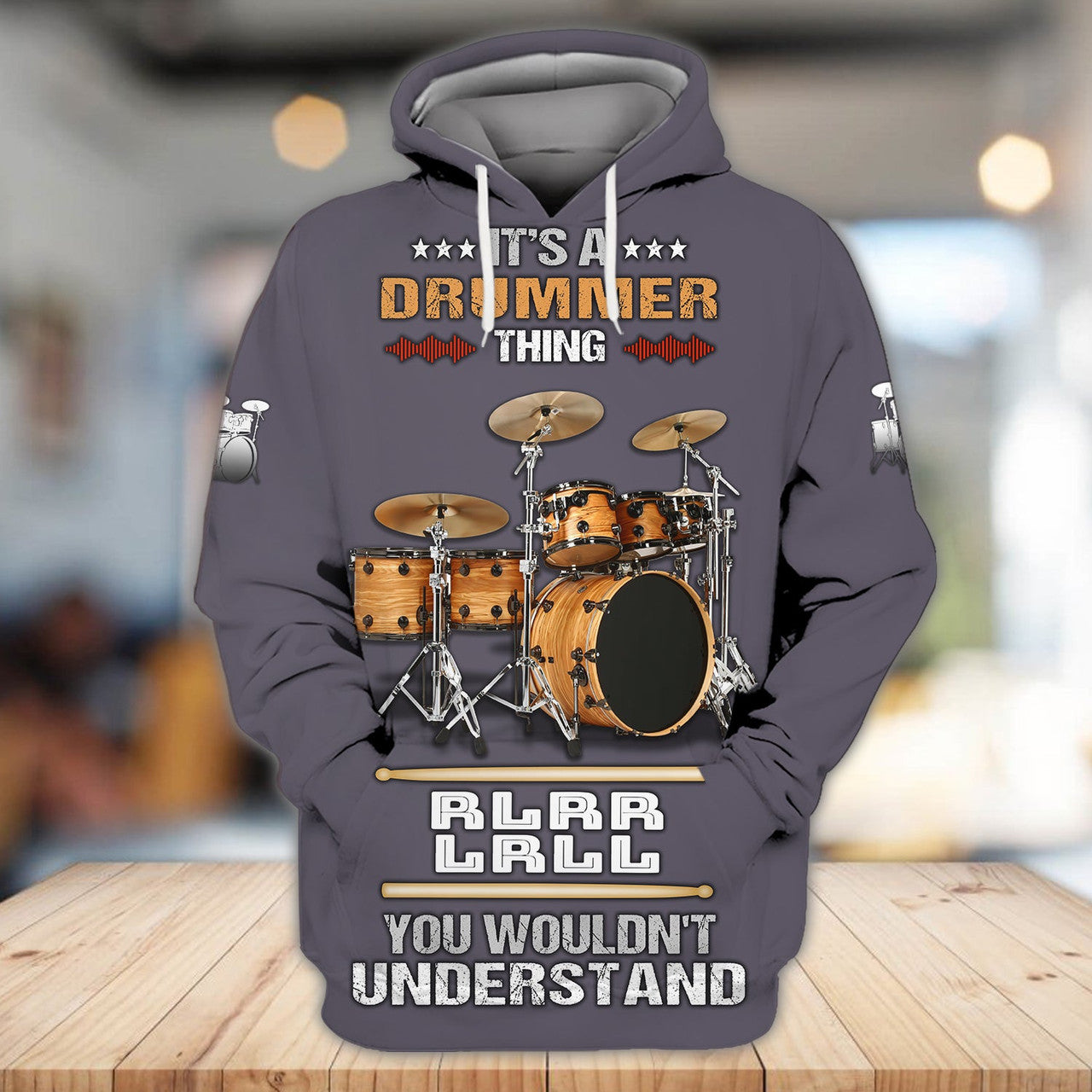 FUNSTUFFPRINT Drummer Thing 3D Hoodie and Zip Hoodie