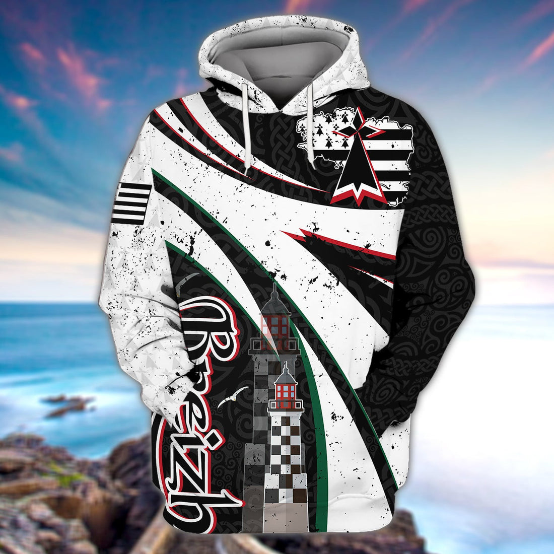 FUNSTUFFPRINT Brittany Celtic Full Print 16 3D Hoodie and Zip Hoodie