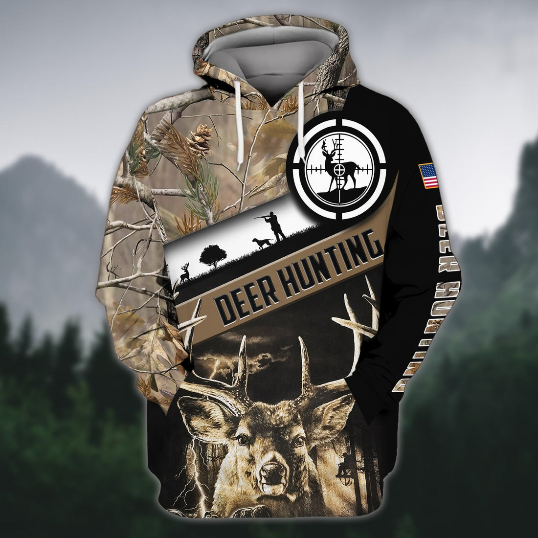 FUNSTUFFPRINT Deer Hunting 2 3D Hoodie and Zip Hoodie