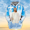 FUNSTUFFPRINT One Nation Under God Christian Gift 3D Hoodie and Zip Hoodie