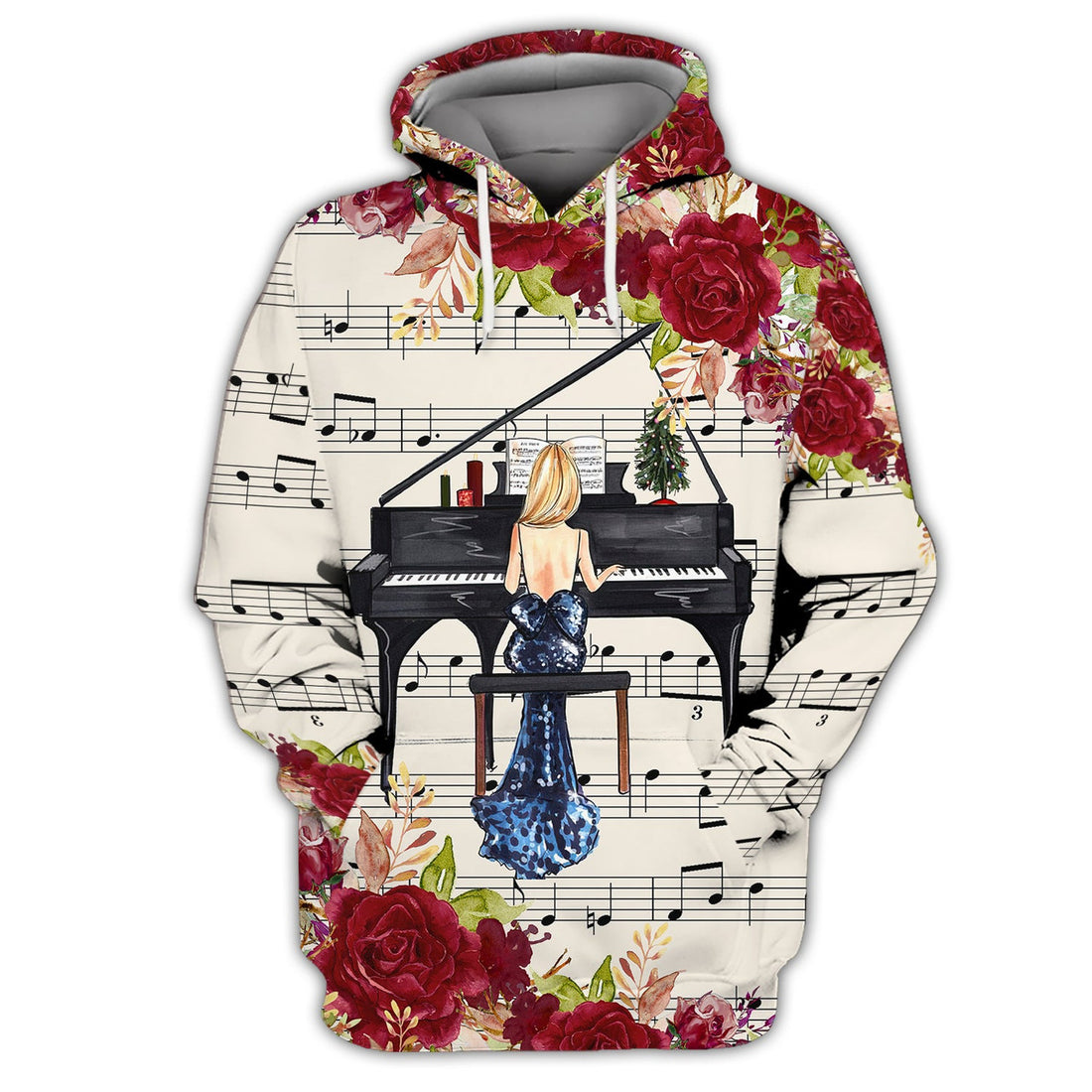 FUNSTUFFPRINT Love Piano 3D Hoodie and Zip Hoodie