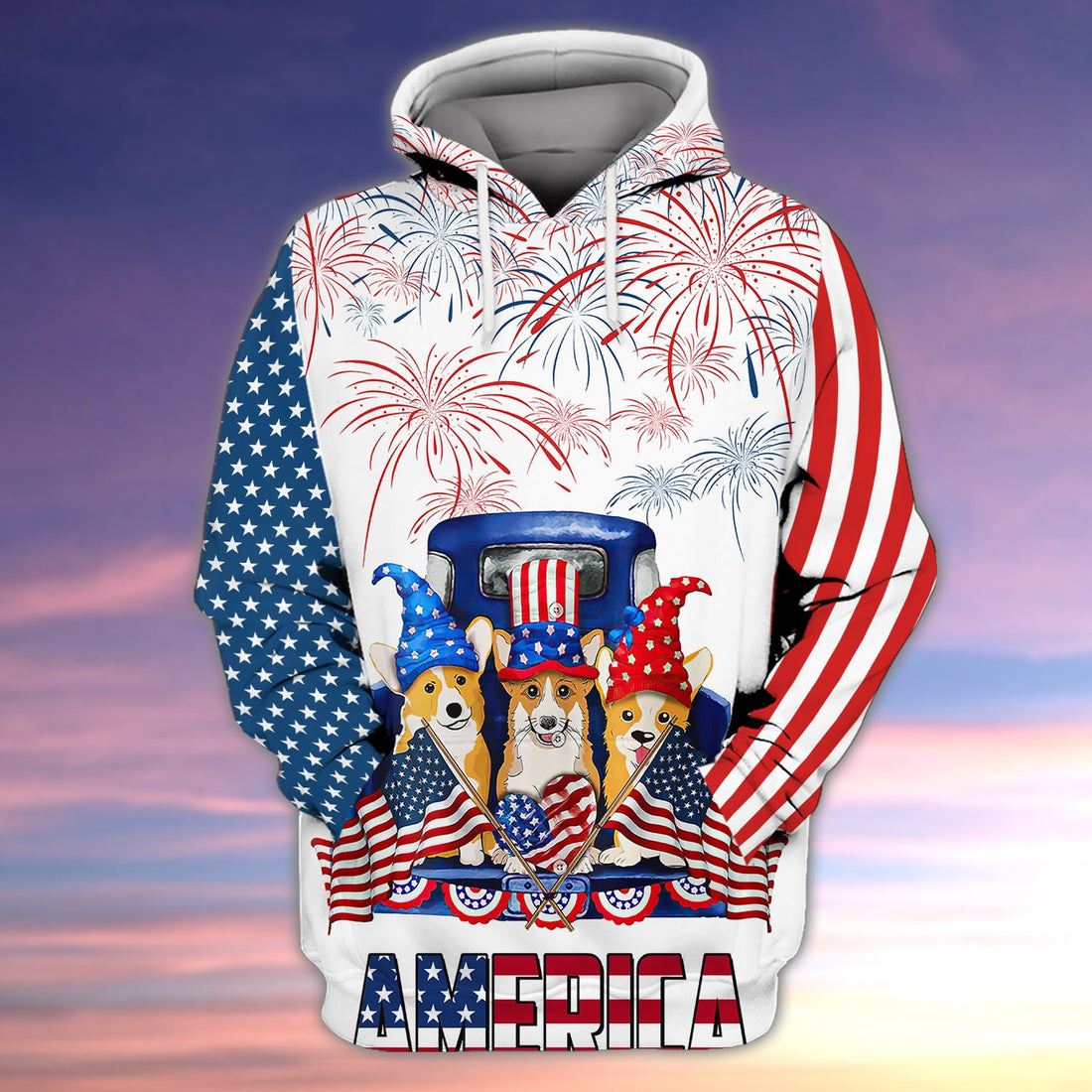 FUNSTUFFPRINT Corgi - Independence Is Coming 3D Hoodie and Zip Hoodie