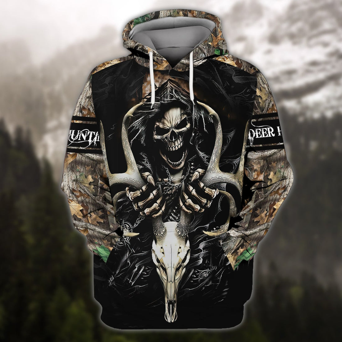 FUNSTUFFPRINT Skull - Deer Hunting 3D Hoodie and Zip Hoodie