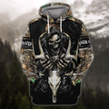 FUNSTUFFPRINT Skull - Deer Hunting 3D Hoodie and Zip Hoodie