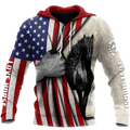 FUNSTUFFPRINT Hoodie Horse Flag 3D Hoodie and Zip Hoodie