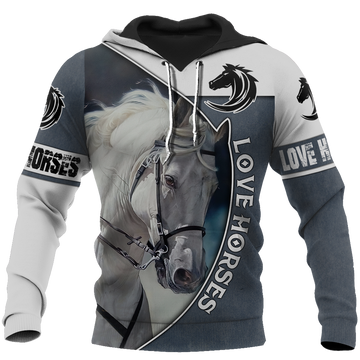FUNSTUFFPRINT Hoodie Love Horse 3D Hoodie and Zip Hoodie