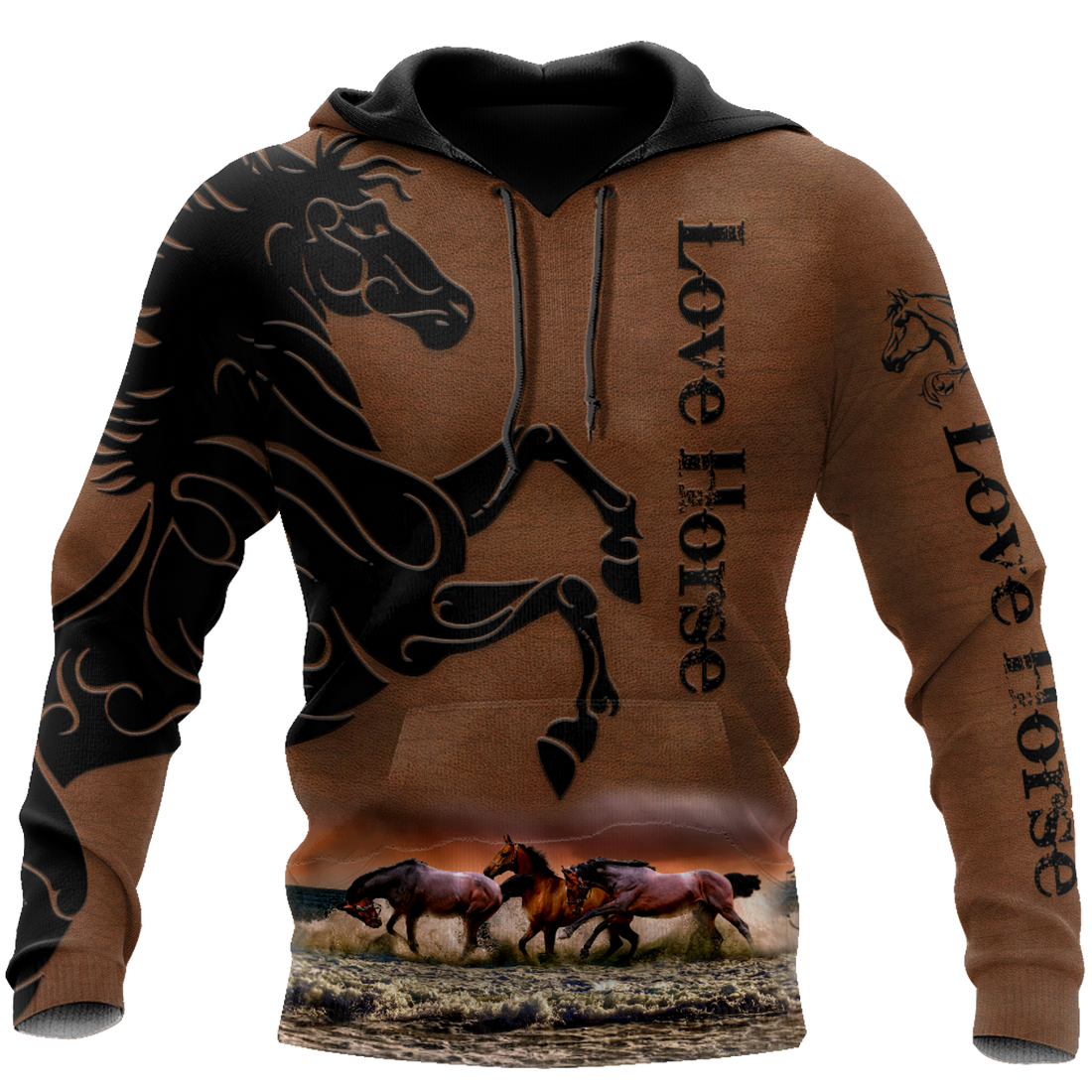 FUNSTUFFPRINT - Hoodie Love Horse 3D Hoodie and Zip Hoodie