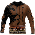 FUNSTUFFPRINT - Hoodie Love Horse 3D Hoodie and Zip Hoodie