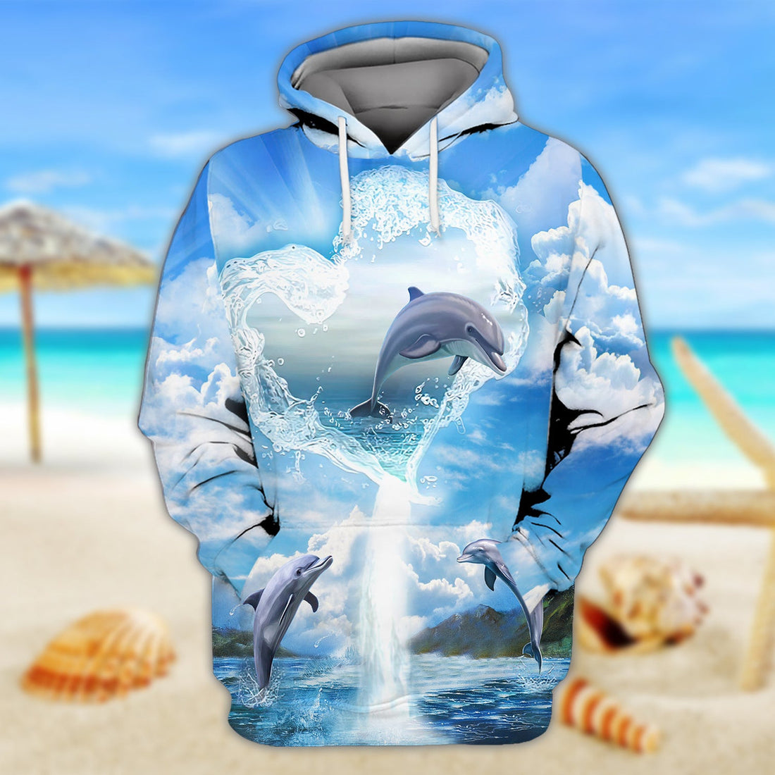 FUNSTUFFPRINT Dolphin 01 - 3D Full Print 3D Hoodie and Zip Hoodie