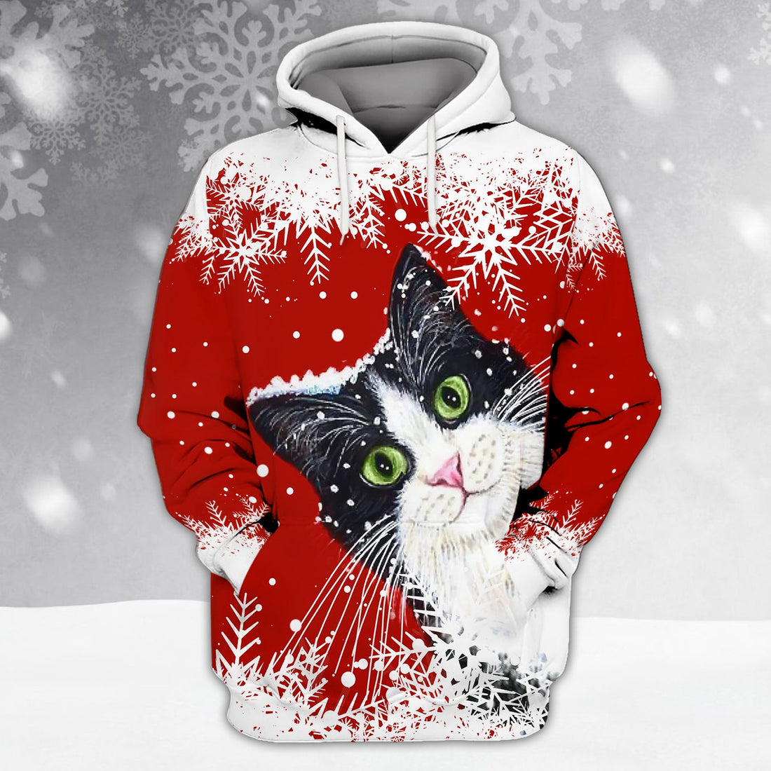 FUNSTUFFPRINT Christmas Cats 3D Hoodie and Zip Hoodie