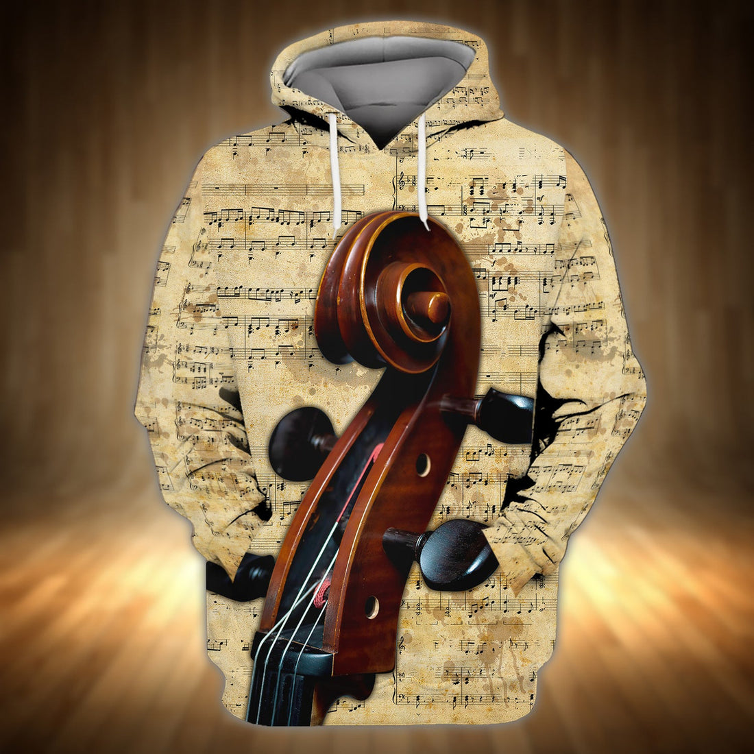 FUNSTUFFPRINT Violin 3D01 RinC98 3D Hoodie and Zip Hoodie