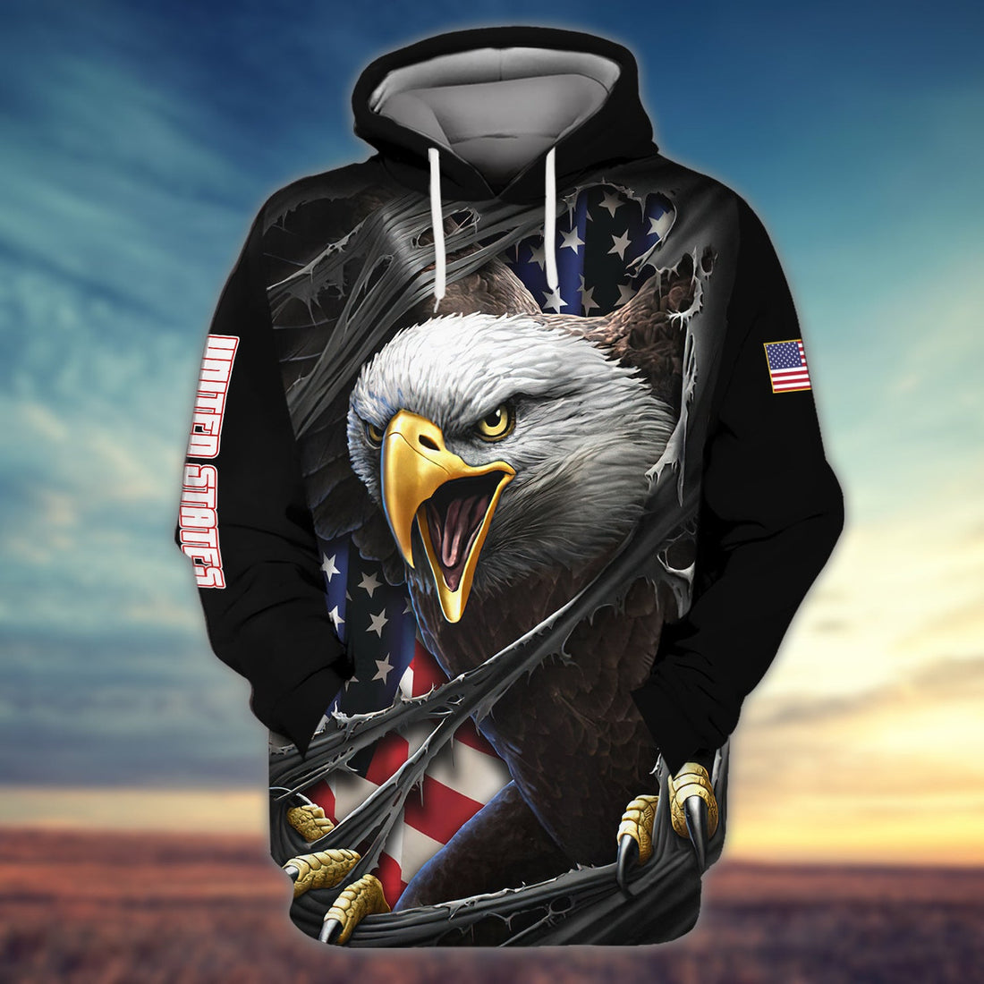 FUNSTUFFPRINT Eagle American Pride 3D Hoodie and Zip Hoodie